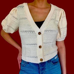 Cream Short Sleeve Cardigan ☕️